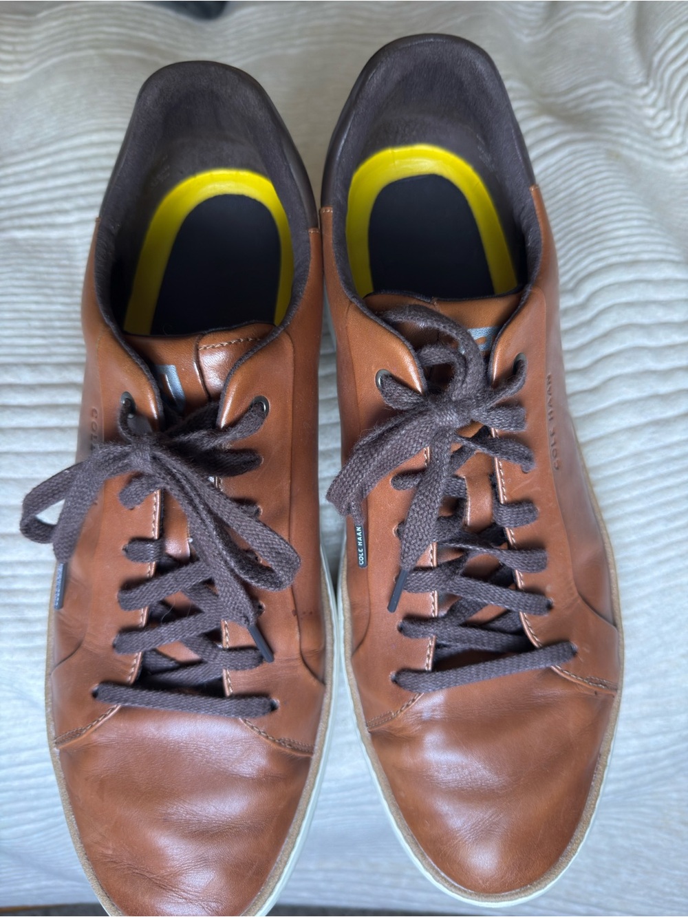 Cole Haan Brown Leather Athletic Sneakers with Dark Laces